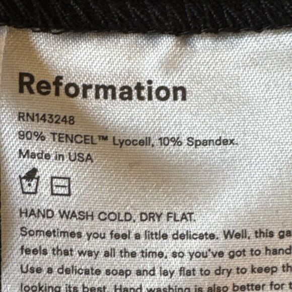 NWT Reformation Yara Size S One Shoulder Tencel Black Mini Dress Stretchy New - Picture 7 of 14